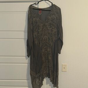 Johnny Was Charcoal Tunic with Embroidery